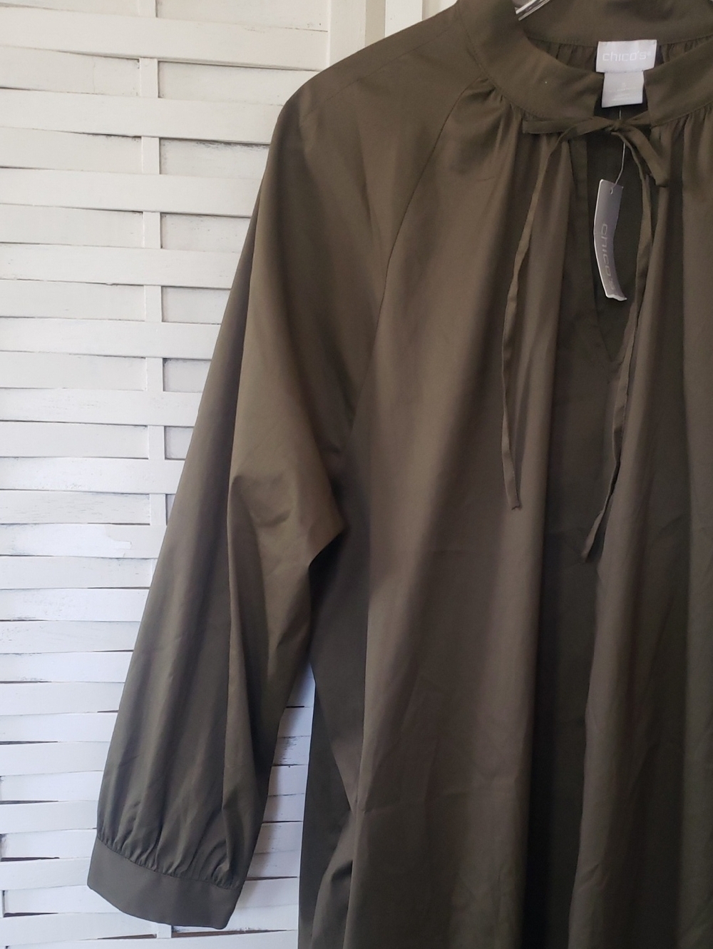 Chicos Green Tunic Long Sleeve Dress Size 3 New - Picture 3 of 5